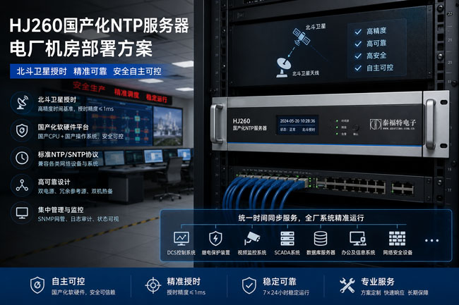 HJ260國產化NTP服務器為某電廠提供標準衛星授時服務